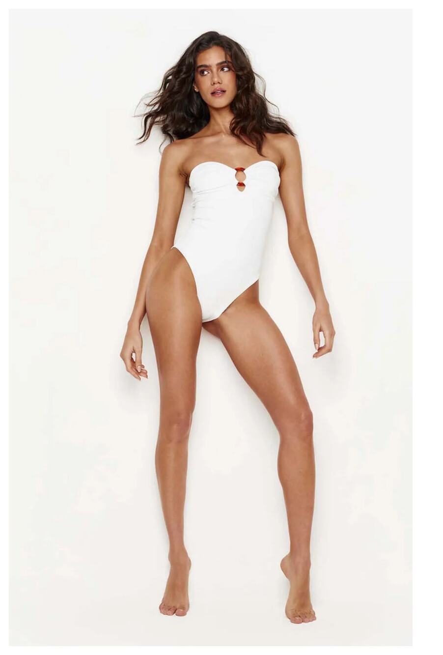 NEW Melissa Odabash Barbuda O-Ring Strapless One-Piece Swimsuit Size US/10